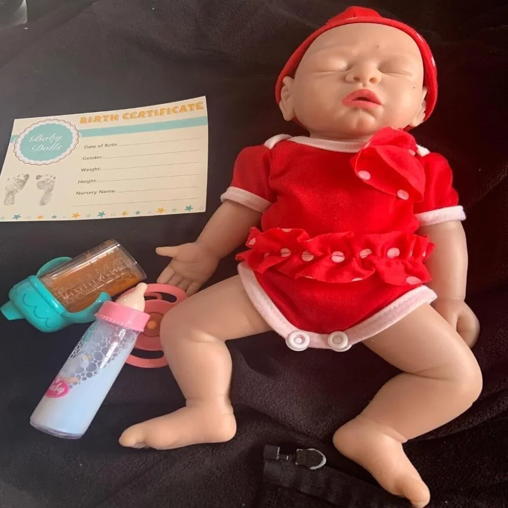 🆕12 inch Full Body Silicone Baby Dolls Reborn Hairless Baby Girl with Clothes